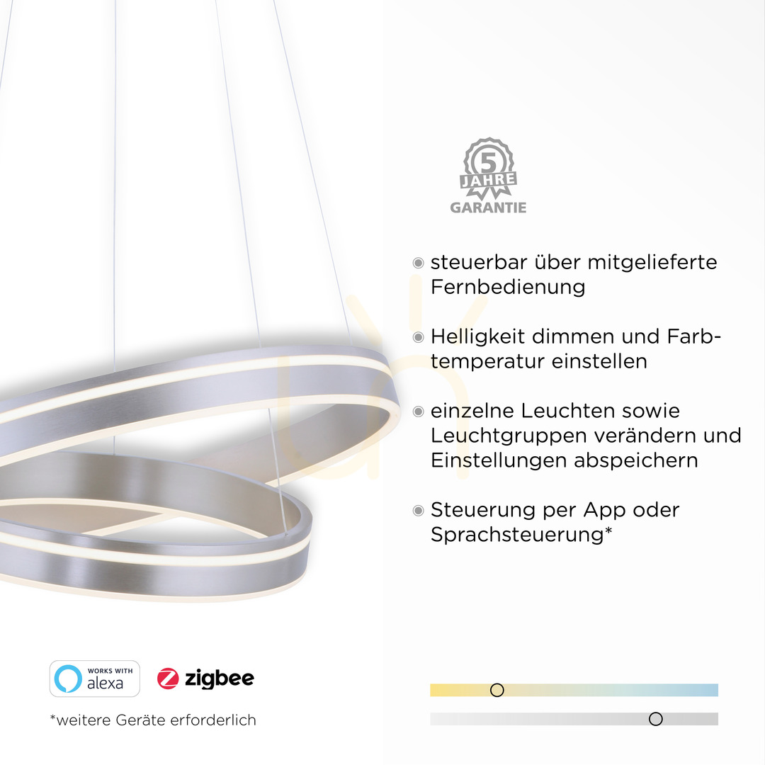 Afişa Q-VITO Lampă suspendată 8420-55 Argintiu 2xLED Q-VITO Lampă suspendată 8420-55 Argintiu 2xLED