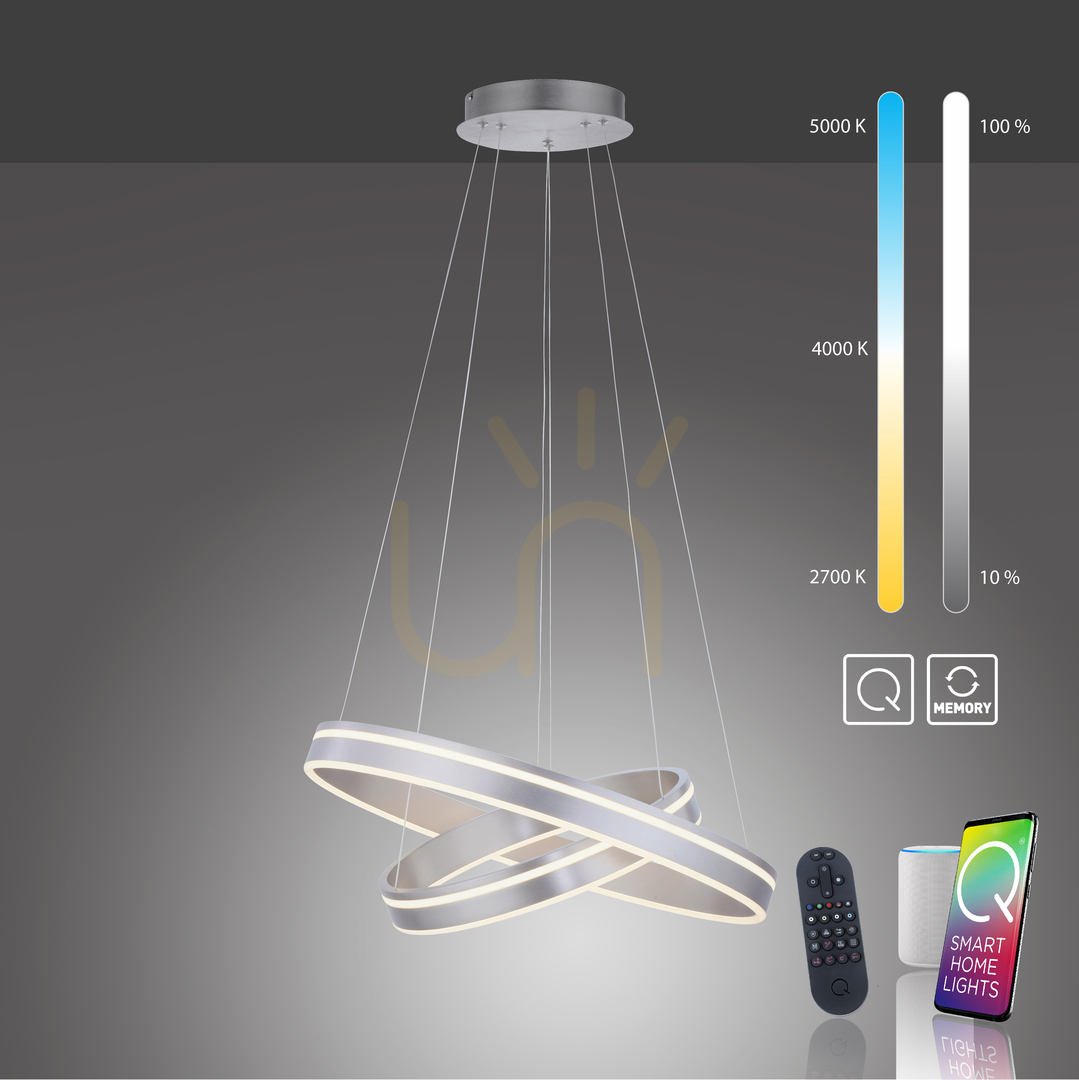 Afişa Q-VITO Lampă suspendată 8420-55 Argintiu 2xLED Q-VITO Lampă suspendată 8420-55 Argintiu 2xLED
