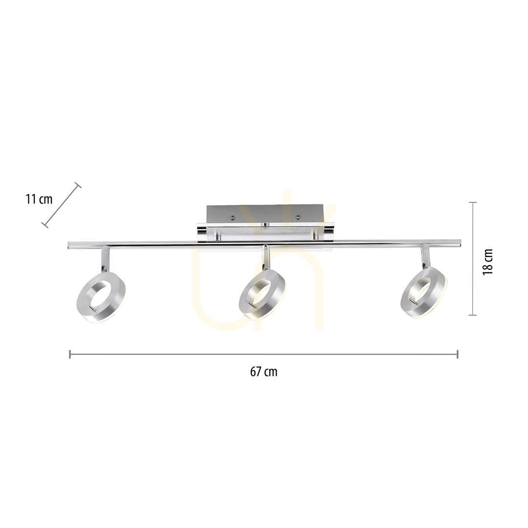 Vedere Plafon SILEDA 6785-96 Argint 3xLED Plafon SILEDA 6785-96 Argint 3xLED
