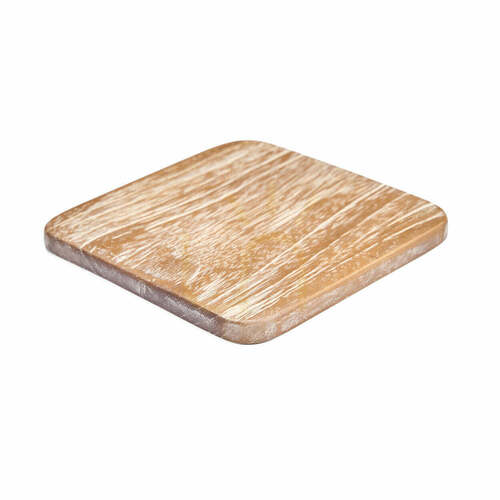 Verifica Suport pahar BAZAR BIZAR din material, rustic, alb spălat, 10x10 cm