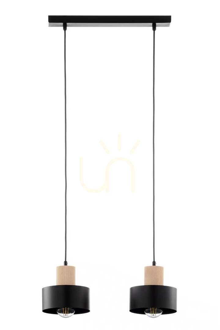 Verifica Lampă suspendată Sigma RIF WOOD 2 negru/lemn natural 41866 Lampă suspendată Sigma RIF WOOD 2 negru/lemn natural 41866