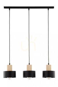 Lampă suspendată Sigma RIF Wood 3 negru lemn natural 41867 small 0