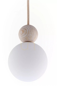 Lampă suspendată Sigma RONA 1 G9, lemn albit, bej, 15 cm, SKU 41673 small 1
