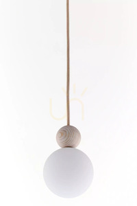 Lampă suspendată Sigma RONA 1 G9, lemn albit, bej, 15 cm, SKU 41673 small 2