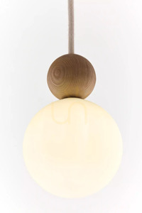 Lampă suspendată Sigma Rona lemn maro deschis G9 12W SKU 41674 small 3