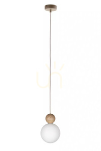 Lampă suspendată Sigma Rona lemn maro deschis G9 12W SKU 41674 small 0