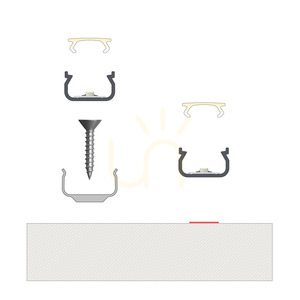 Set profil LED TEKKNI IKKE negru 3 m cu difuzor mat S10 small 5