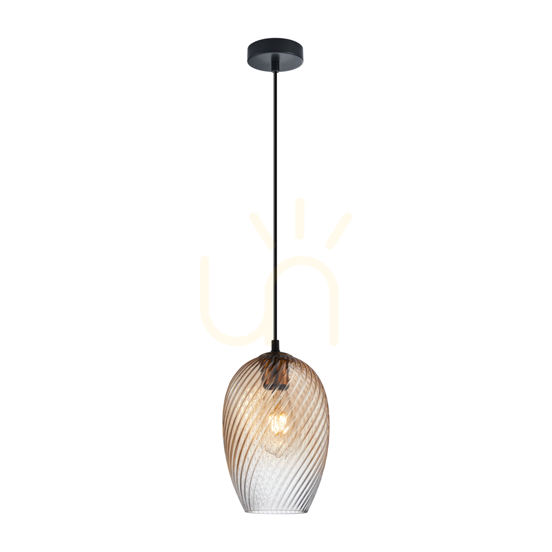 Verifica Lampă suspendată Italux Ashtabula neagră sticlă E27 PND-3663-1-BRO-AMB Lampă suspendată Italux Ashtabula neagră sticlă E27 PND-3663-1-BRO-AMB