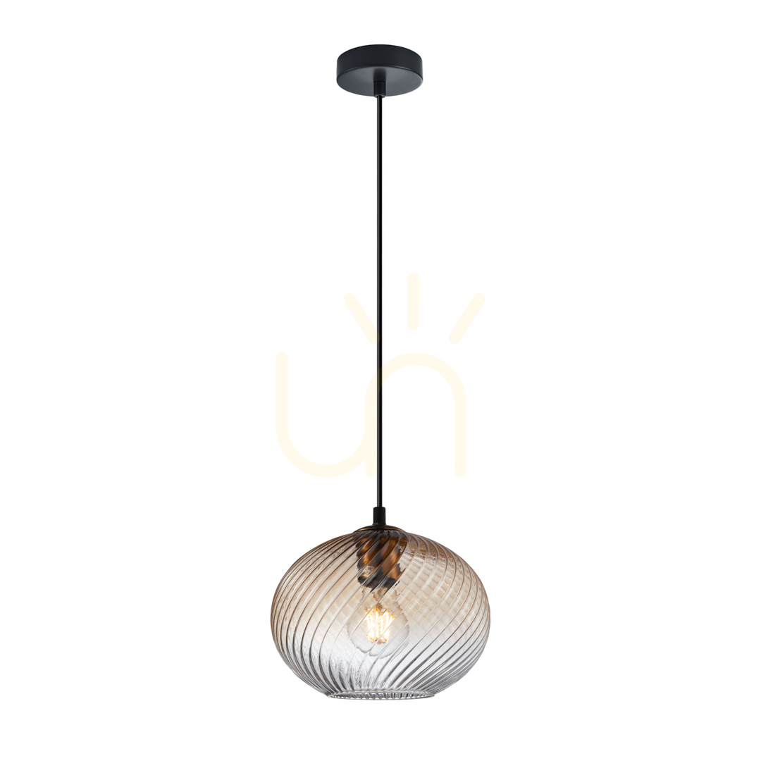 Verifica Lampă suspendată Italux Ashtabula neagră sticlă E27 22 cm PND-3665-1-BRO-AMB Lampă suspendată Italux Ashtabula neagră sticlă E27 22 cm PND-3665-1-BRO-AMB