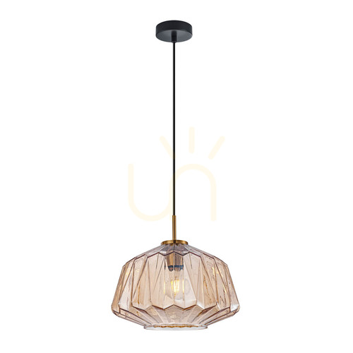 Verifica Pendul Italux Ashtabula negru sticlă E27 30 cm PND-3644-1-BRO-AMB
