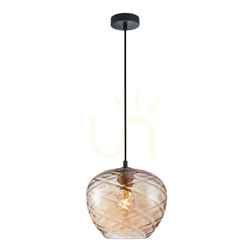 Verifica Pendul Italux Bresco negru chihlimbar sticlă E27 PND-3033-1-BRO-AMB