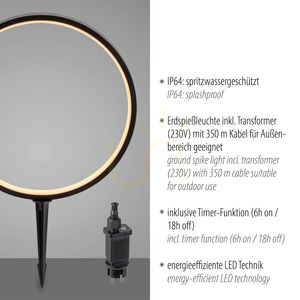 ZIRKULU Lampă de grădină 19510-18 negru 1xLED small 3