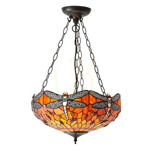 Pendant Tiffany Interiors Dragonfly Multicolor 3xE27 41 cm 64076 small 0