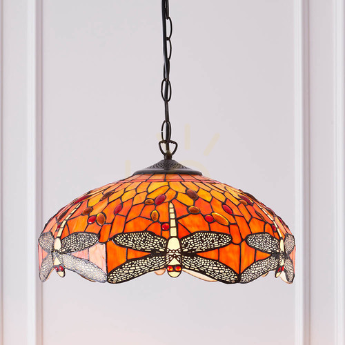Verifica Lampa suspendată Tiffany Dragonfly Multicolor Interiors 64081