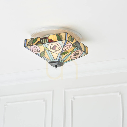 Verifica Plafond Tiffany multicolor Interiors Willow 70699 2xE27 G 35 cm