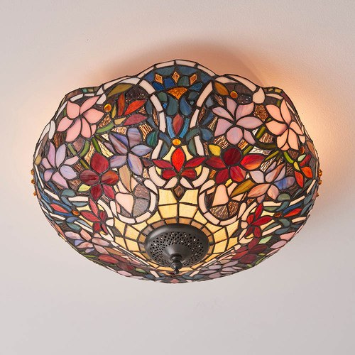 Verifica Plafon Tiffany multicolor Interiors Sullivan E27 2 becuri 40 cm