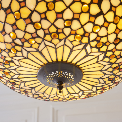 Verifica Pendul Interiors Tiffany multicolor, 3 becuri E27, sticlă și oțel, 45 cm, 111882
