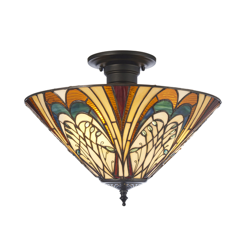 Verifica Lampă de tavan Interiors Hector Tiffany multicolor 3xE27 Ø40 cm 111905