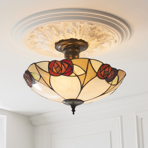Lampă de tavan Interiors Ingram Tiffany multicolor, 3 becuri, E27, 45 cm small 2