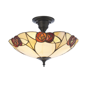 Lampă de tavan Interiors Ingram Tiffany multicolor, 3 becuri, E27, 45 cm small 0