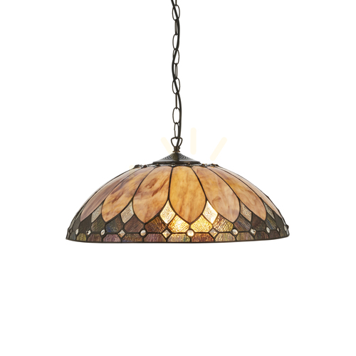 Verifica Lustră suspendată Tiffany multicolor Interiors Brooklyn 3xE27 50 cm 64346