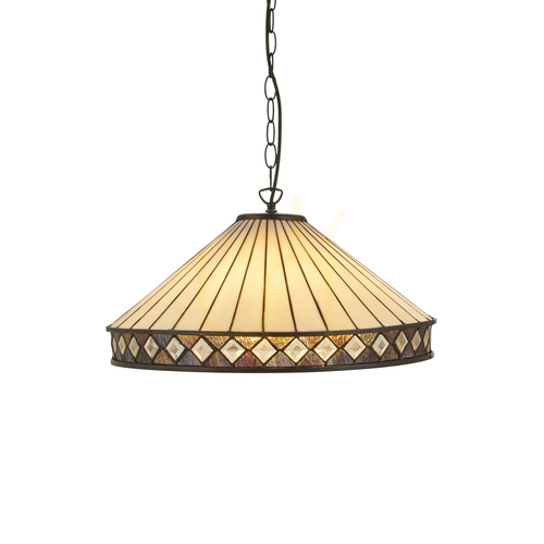 Verifica Lustră pendul Interiors Fargo Tiffany multicolor 3xE27 Ø50 cm 111961