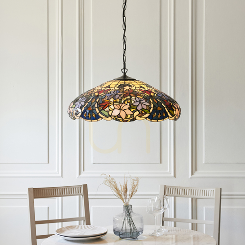 Verifica Pendant Tiffany Interiors Sullivan multicolor 57 cm 3xE27 112193