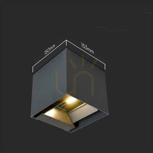 Lampă solară de perete cu LED COB V-TAC 9W, reglabilă, pătrată, neagră, 15x15 cm, IP65, VT-11109, 3000K, 860 lm small 6