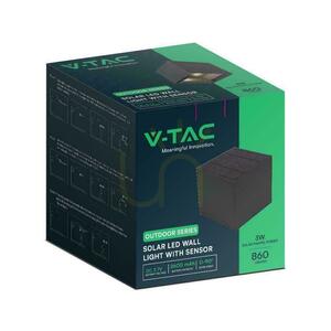 Lampă de perete solară cu LED COB V-TAC 9W, reglabilă, pătrată, neagră, 15x15 cm, IP65, VT-11109, 4000K, 860 lm small 5