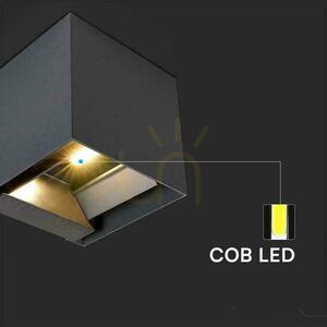 Lampă de perete solară cu LED COB V-TAC 9W, reglabilă, pătrată, neagră, 15x15 cm, IP65, VT-11109, 4000K, 860 lm small 7