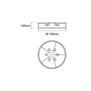 Plafoniera Zalindro Open Design Highlights alb crom 6xE27 745 mm small 2