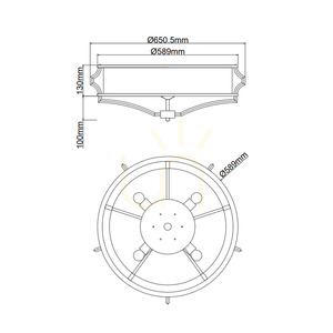 Plafonieră Stesso Open Design Highlights alb maro 589 mm metal sticlă țesătură 4xE27 small 2