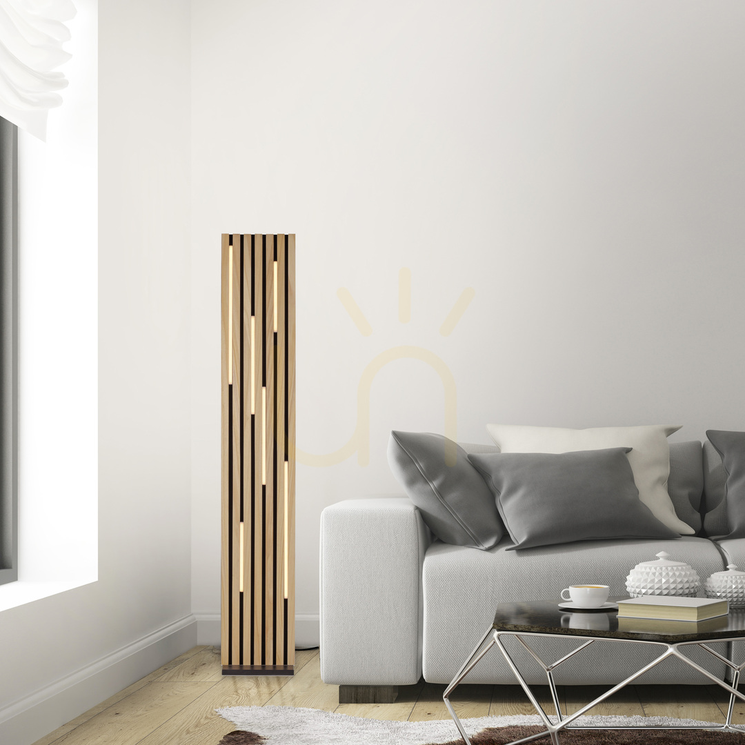 Spectacol Lampa de podea Q-AKUSTIK 822-79 din lemn, cu 1 LED Lampa de podea Q-AKUSTIK 822-79 din lemn, cu 1 LED