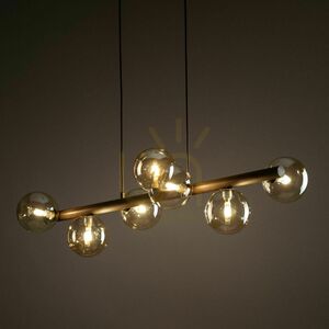 Lampa suspendată Estera din lemn de nuc, culoare chihlimbar, 7 Xg9 small 1