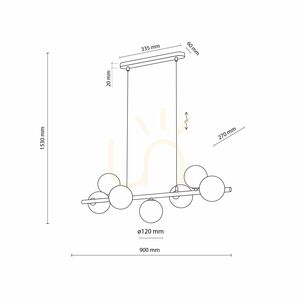 Lampa suspendată Estera din lemn de nuc, culoare chihlimbar, 7 Xg9 small 7