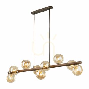 Lampa suspendată Estera din lemn de nuc, culoare chihlimbar, 9 Xg9 small 5