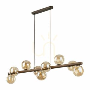 Lampa suspendată Estera din lemn de nuc, culoare chihlimbar, 9 Xg9 small 0