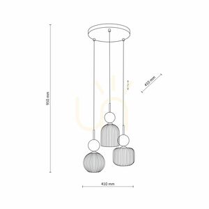 Lampa suspendată Sophia Green Cognac, 3 becuri Xe14 small 7