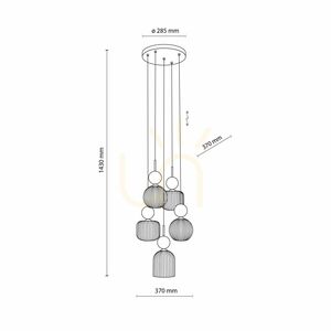 Lampa suspendată Sophia Green Cognac, 5 becuri Xe14 small 8
