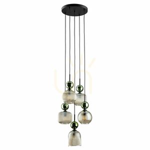 Lampa suspendată Sophia Green Cognac, 5 becuri Xe14 small 0