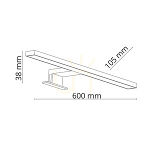 Aplică de perete LED Leito Black 2-în-1, 10 W, 60 cm small 1