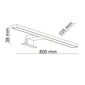 Aplică de perete LED Leito Black 2-în-1, 12 W, 80 cm small 1