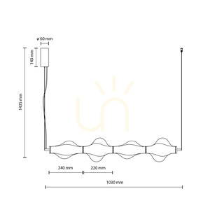 Lampa suspendată Elva Brass cu LED de 30 W small 17