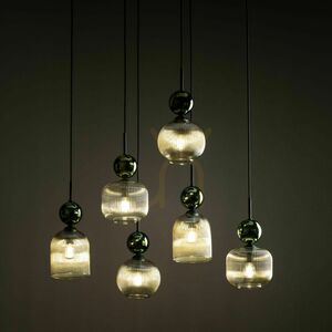 Lampa suspendată Sophia Green Cognac, 6 becuri Xe14 small 2