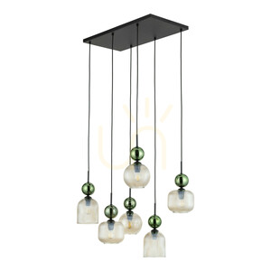 Lampa suspendată Sophia Green Cognac, 6 becuri Xe14 small 0