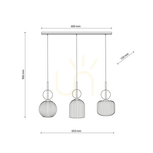 Lampa suspendată Sophia Cognac White, 3 becuri Xe14 small 8