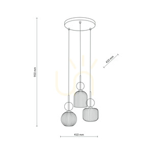 Lampa suspendată Sophia Cognacwhite, 3 becuri Xe14 small 10