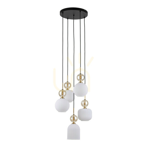 Verifica Lampa suspendată Sophia Cognac White, 5 becuri Xe14