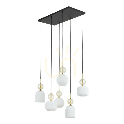 Verifica Lampa suspendată Sophia Cognac White, 6 becuri Xe14