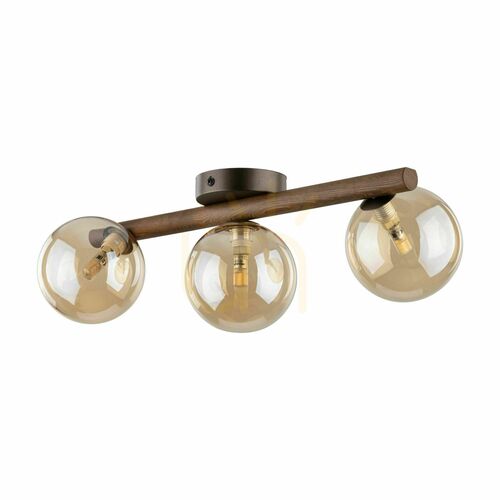 Verifica Lampa de tavan Estera din lemn de nuc, culoare chihlimbar, 3 Xg9